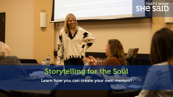 Storytelling for the soul - Learn how you can create your own memoir! Lauren Eckhardt presenting her workshop at the conference.